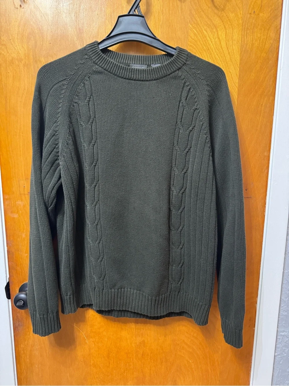 St. John's Bay Olive Cable Knit Crewneck Sweater